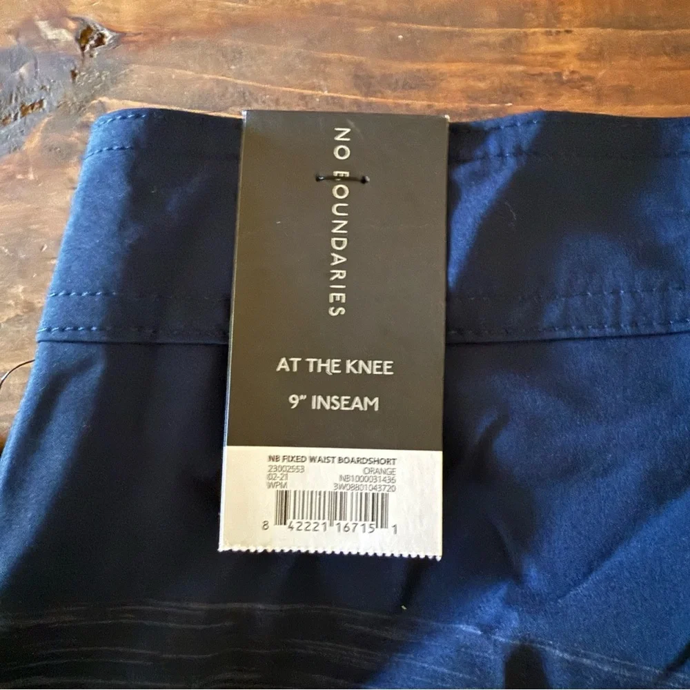 NWT No Boundaries Blue and Orange Stripe Swim Shorts